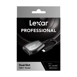 Lexar Professional USB-C™ Dual-Slot Reader, support SD™ and microSD™ UHS-II cards 