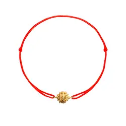 Tradicionalni nakit Narukvica Yellow Gold Šibenski botun na koncu - Crvena  - Crvena
