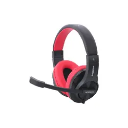 Neon Slušalice + mikrofon HEBRUS, crno - crvene, 3,5mm 