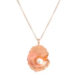 Tradicionalni nakit Antikna ogrlica sa biserom - Rose gold pozlata 24K  - Roza