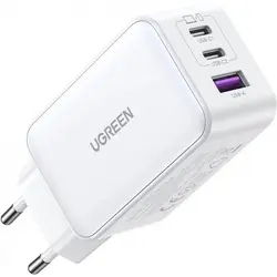Ugreen USB-A i 2x USB-C 65W GaN brzi punjač - kutija Bijela 