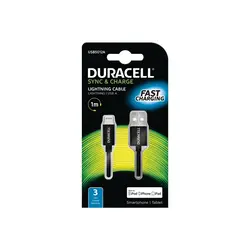 Duracell Kabel – Lightning to USB 1m - Black  - Crna