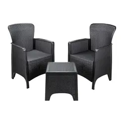 MEGA PLAST lounge Rattan set AMORA, 2 lounge stolice + bočni stolić 
