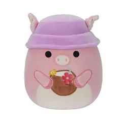 Squishmallows 20cm - Peter - Roza svinja s tropskim pićem i šeširom 