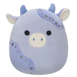 Squishmallows 30cm - Marzio - Svijetlo plava baršunasta krava s plavim mrljama 