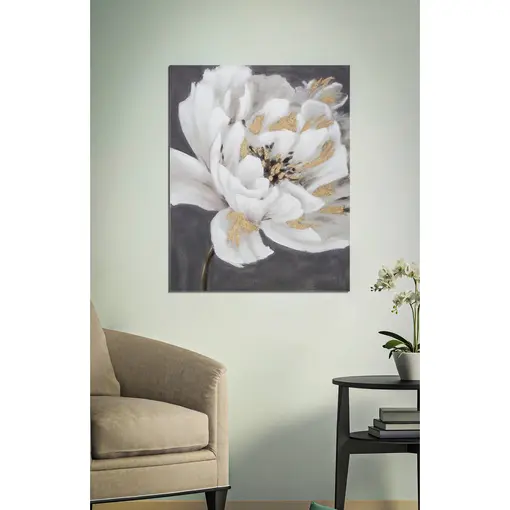 slika bijelo/zlatni cvijet 80x3.7x100 cm