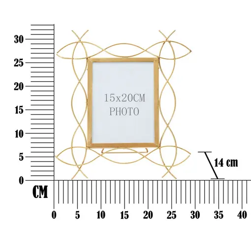 metalni okvir Glam x, 29.5x14x32 (veličina fotografije 15x20) cm