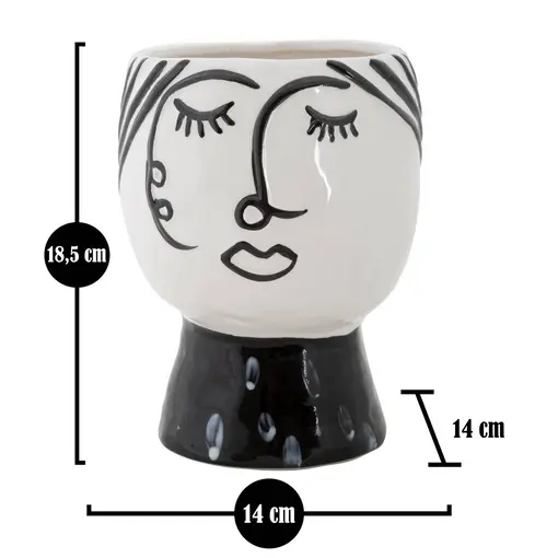 vaza Pot face, ø 14x18.2 cm