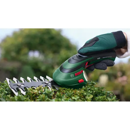 akumulatorske škare za uređivanje trave i grmova ISIO  + nož za travu (80mm) + nož za grmove (120mm) - u torbi