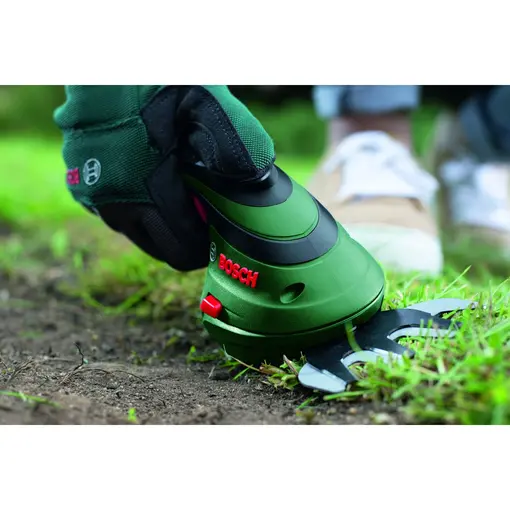 akumulatorske škare za uređivanje trave i grmova ISIO  + nož za travu (80mm) + nož za grmove (120mm) - u torbi