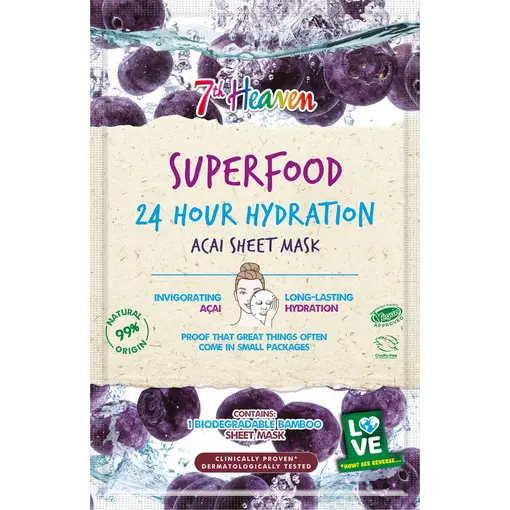 Superfood 24hr Hydration Acai maska u maramici, 1 kom
