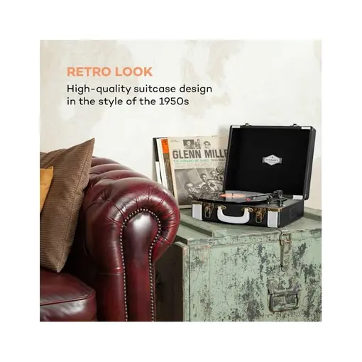 Jerry Lee, retro gramofon, LP, USB, crno-bijeli