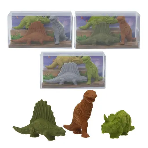 Dino World set gumica za brisanje, dinosauri