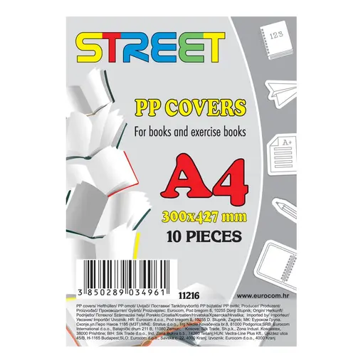 Omotnica za bilježnicu A4 STREET - prozirna
