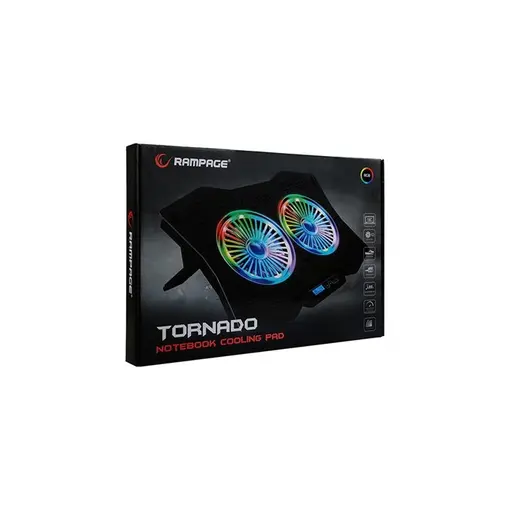 podloga za hlađenje Tornado AD-RC9, za laptop, RGB, 15-17“, crni