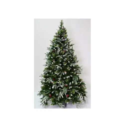 Božićno drvce sa snijegom i ukrasima 210 cm