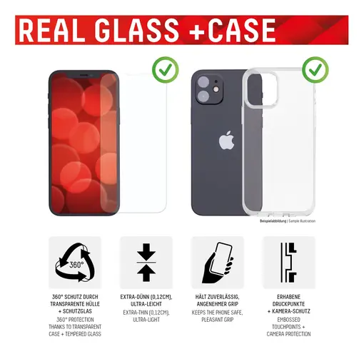 iPhone 14 Pro Max + maskica (1713) zaštitno staklo, Real Glass 2D