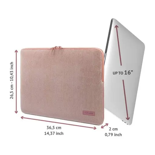 Navlaka za laptop Velluto Neoprene (BFVELMB16-PK), za laptope do 15.6“ ili MacBook 16“, roza