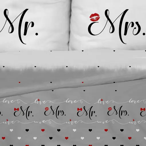 pamučna posteljina Mr&Mrs
