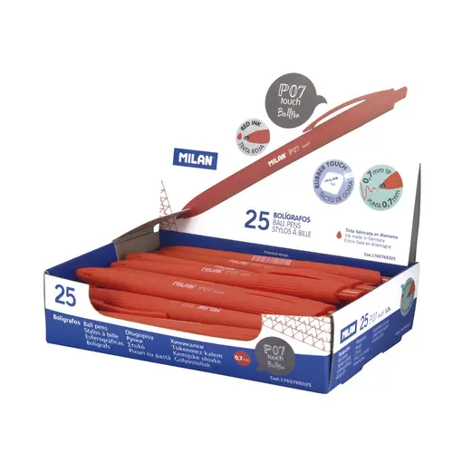 Kemijska olovka MILAN P07, crvena, gumirana