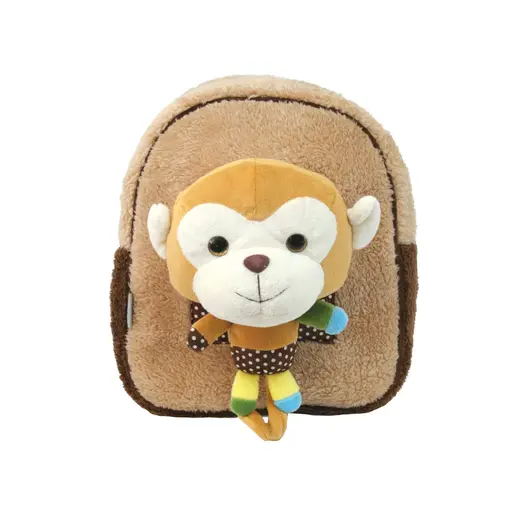 Vrtićki ruksak sa plišanom igračkom Brown monkey