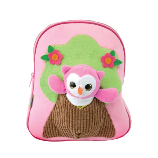 Vrtićki ruksak sa plišanom igračkom Small pink bird