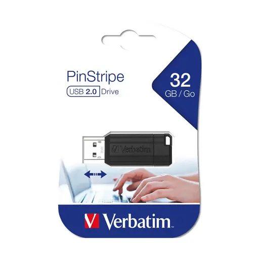 USB stick  2.0 49064 32GB pinstripe black