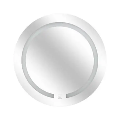 zidno okruglo ogledalo, 45x2.5 cm, mdf staklo bijela