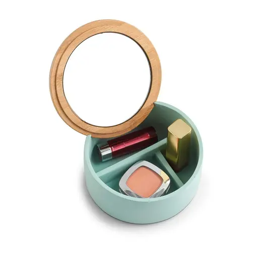 kutija za nakit okrugla, polyresin - zelena