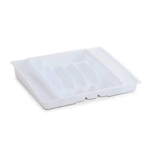 proširiva kutija za pribor za jelo, plastika - bijela