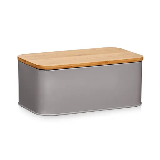 kutija za kruh , metal/bambus, taupe mat, 31x 18 x 12,5 cm, 25371