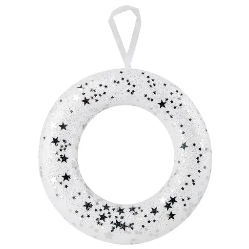 vjenčić bijeli sa zvjezdicama, 20 cm
