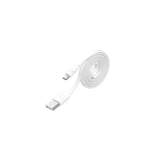 kabel USB/microUSB, plosnati kabel, 1.2m, bijeli