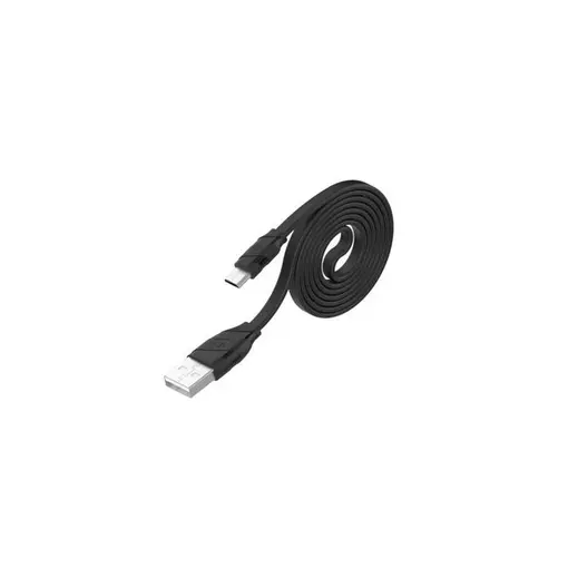 kabel USB/microUSB, plosnati kabel, 1.2m, crni