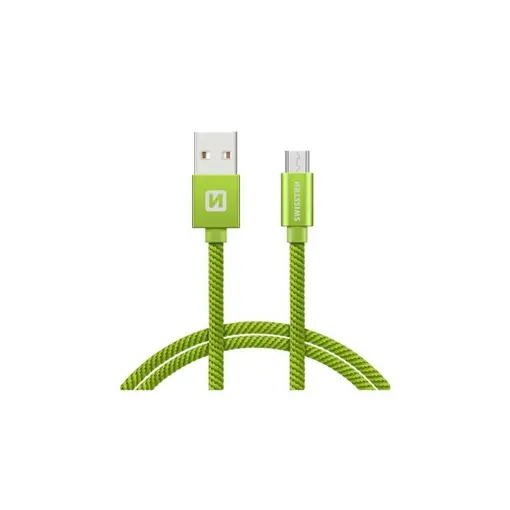 kabel USB/microUSB, platneni, 1.2m, zeleni