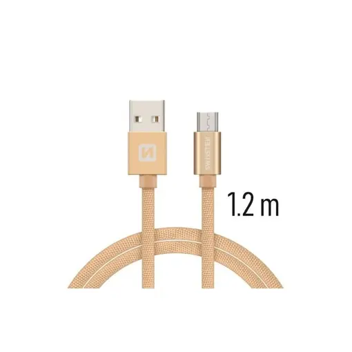 kabel USB/microUSB, platneni, 1.2m, zlatni