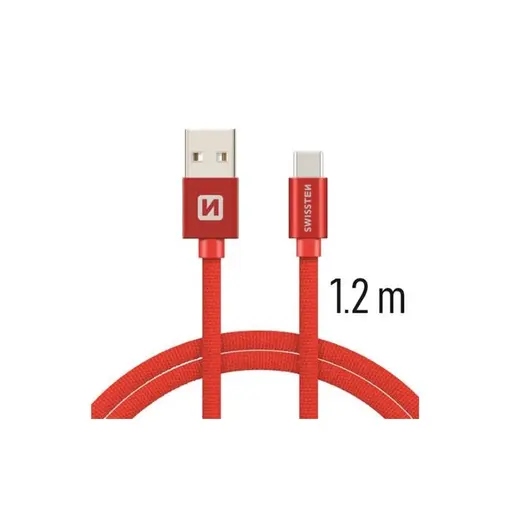 kabel USB/USB-C, platneni, 1.2m, crveni