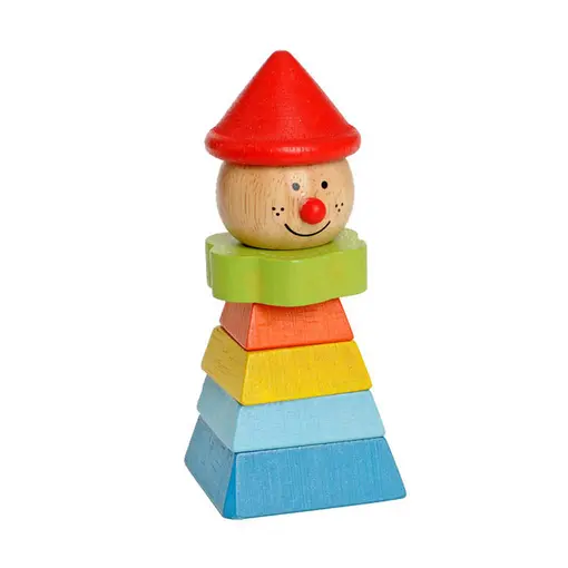 drveni klaun sa crvenim šeširom
