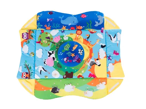 dječja podloga za igru - edukativni madrac s igračkama, plava Anika
