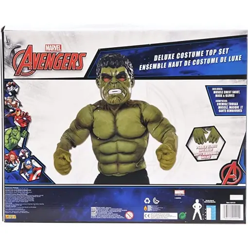 dječji kostim set Hulk Delux mišićavi top, maska i rukavice