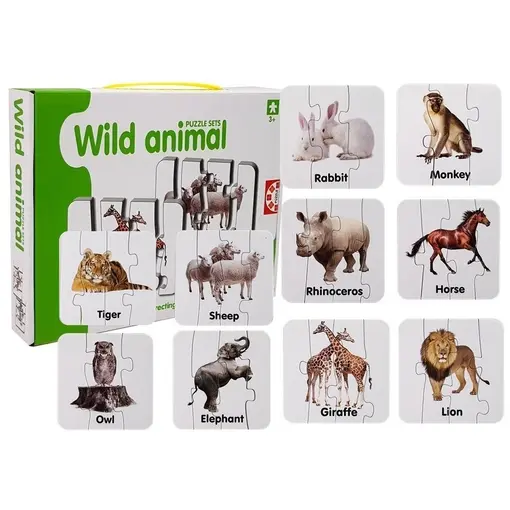 Edukativne puzzle divlje životinje na engleskom