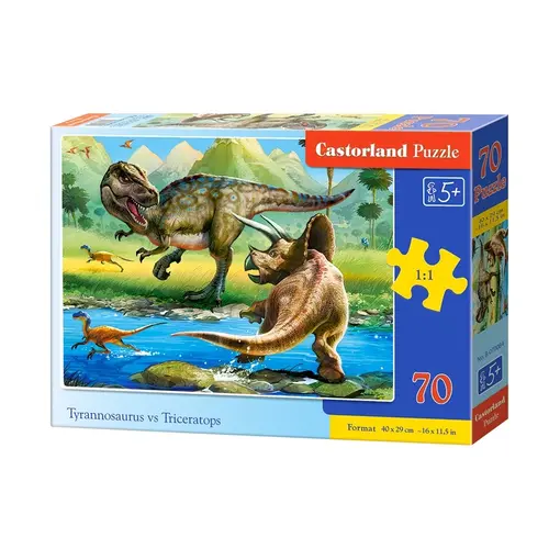 puzzle 70 kom - tyrannosaurus protiv triceatopsa