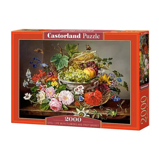 puzzle 2000 kom still life with flowers and fruit basket
