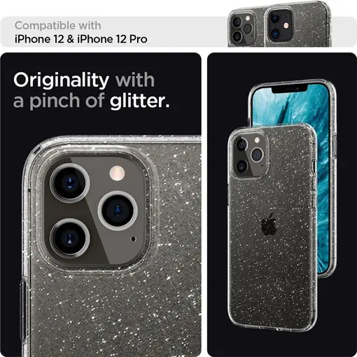 iPhone 12/Pro zaštitna maska za telefon, Liquid Crystal Glitter