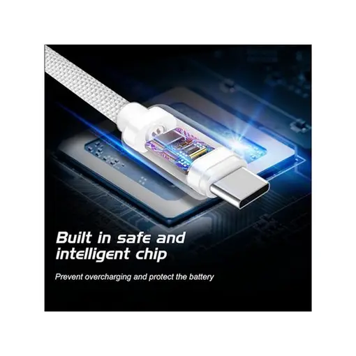 kabel USB-C/USB-C platneni, 2 m srebrni
