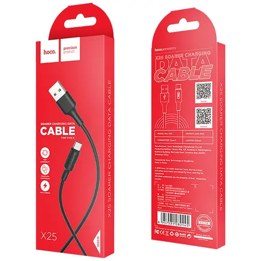 USB kabel za smartphone X25 Soarer USB type C, Black