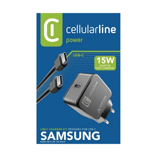 kućni punjač za Samsung USB-C i kabel C-C 15W