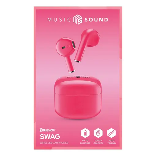 Music Sound bluetooth slušalice TWS Swag pink