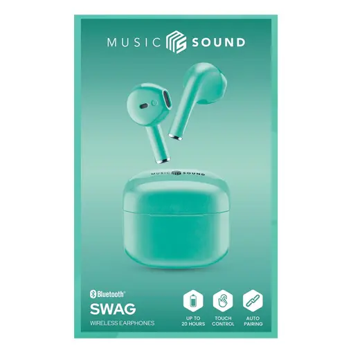 Music Sound bluetooth slušalice TWS Swag green