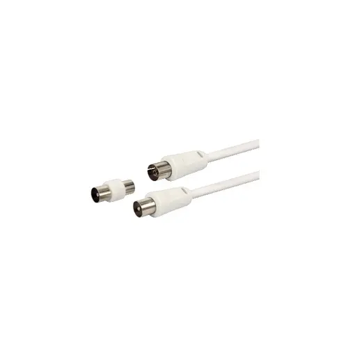 antenski kabel + 9.5mm m/m adapter, bijeli, 5.0m